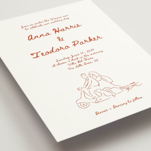 This is a aperol wedding invitations with standard by Helena Vitto called amore mio printing on signature in standard