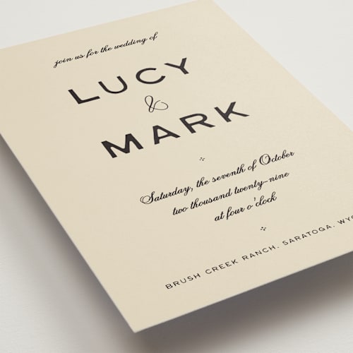 This is a noir wedding invitations with standard by Ani Somi called rose ink printing on signature in standard