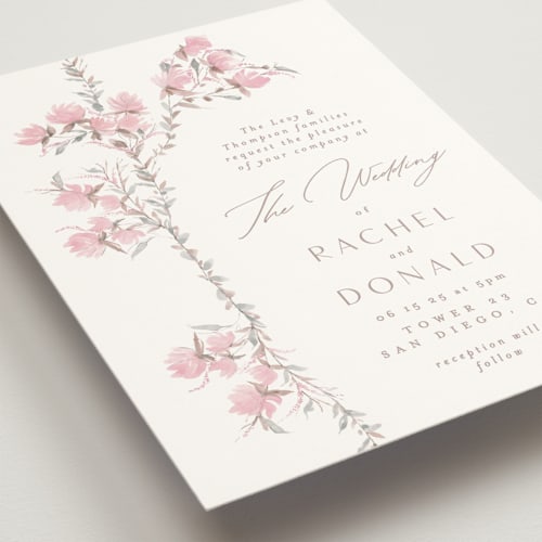This is a posie wedding invitations with standard by Phrosné Barwood called butter blossoms printing on signature in standard