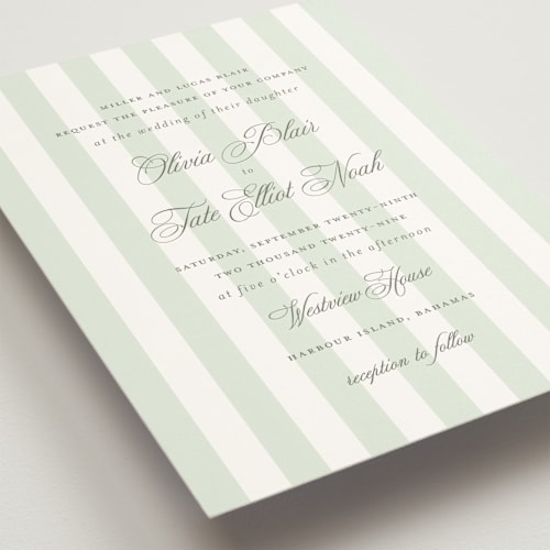 This is a mint wedding invitations with standard by Sara Hicks Malone called westview printing on signature in standard
