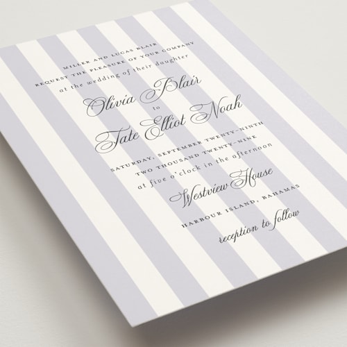 This is a lilac wedding invitations with standard by Sara Hicks Malone called westview printing on signature in standard