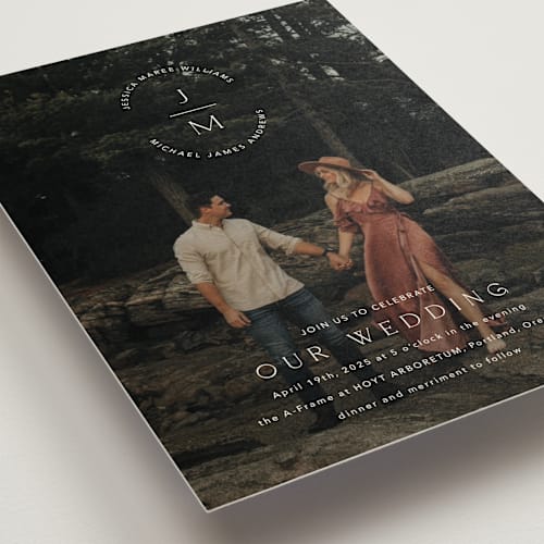 This is a opal wedding invitations with standard by Jennifer Postorino called picture perfect printing on signature in standard
