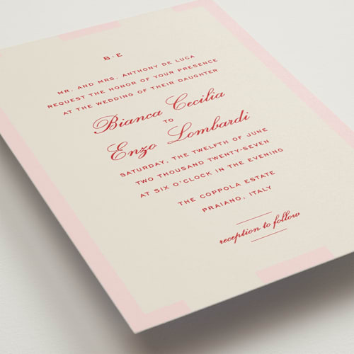 This is a fragola wedding invitations with standard by Megan Davis called campania printing on signature in standard
