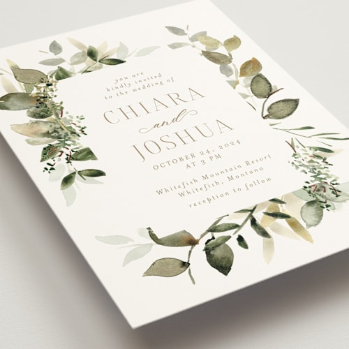 This is a moss wedding invitations with standard by Petra Kern called lovely printing on signature in standard