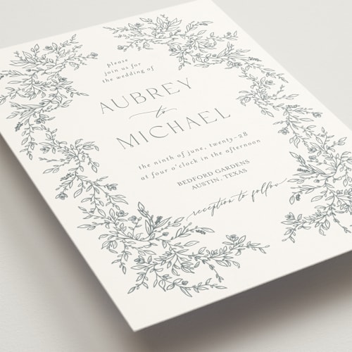 This is a sardegna wedding invitations with standard by Anne Ciotola called cottonwood printing on signature in standard