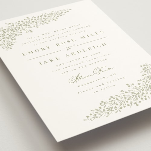 This is a leaf wedding invitations with standard by Kristie Kern called villa printing on signature in standard