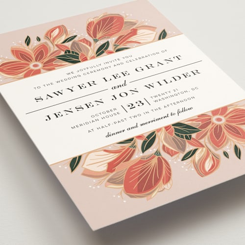 This is a cloisonne wedding invitations with standard by Melanie Kosuge called sawyer printing on signature in standard