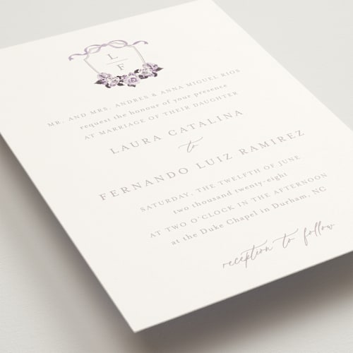This is a lavenderia wedding invitations with standard by Design Lotus called be with you printing on signature in standard