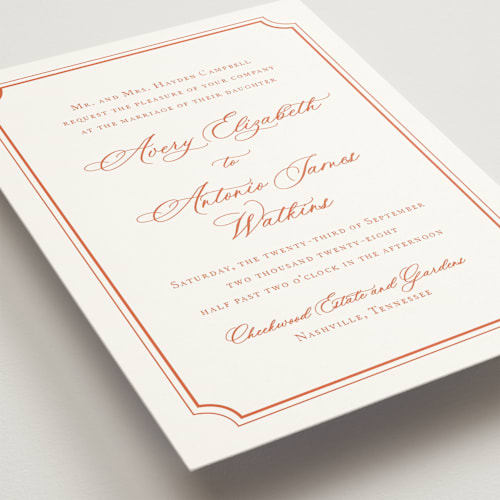 This is a poppy wedding invitations with standard by Jennifer Postorino called avery printing on signature in standard