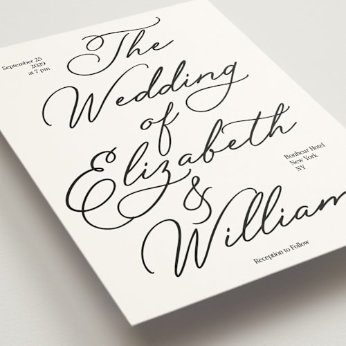 This is a noir wedding invitations with standard by Helena Vitto called elizabeth printing on signature in standard