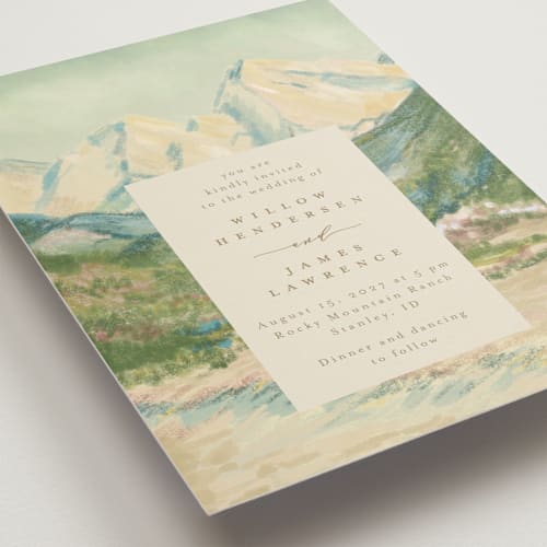 This is a spring wedding invitations with standard by Petra Kern called the valley printing on signature in standard