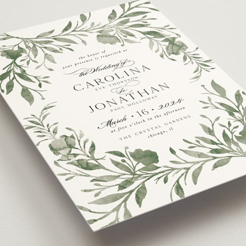 This is a meadow wedding invitations with standard by Melanie Kosuge called carolina printing on signature in standard