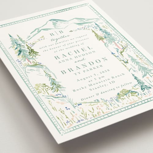 This is a iceberg wedding invitations with standard by Petra Kern called plain air printing on signature in standard