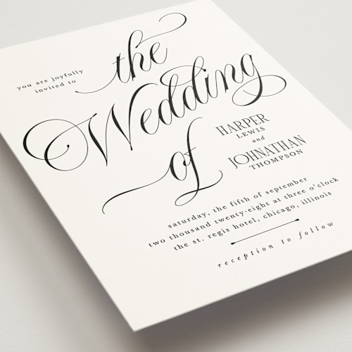 This is a diamond wedding invitations with standard by Kate Ahn called mirin printing on signature in standard