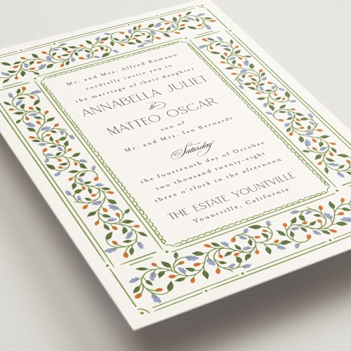 This is a wisteria wedding invitations with standard by Ashlee Townsend called juliet printing on signature in standard