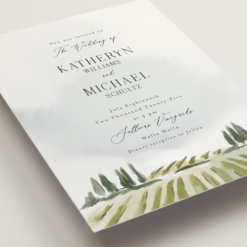 This is a sky wedding invitations with standard by Rebecca Durflinger called estate printing on signature in standard