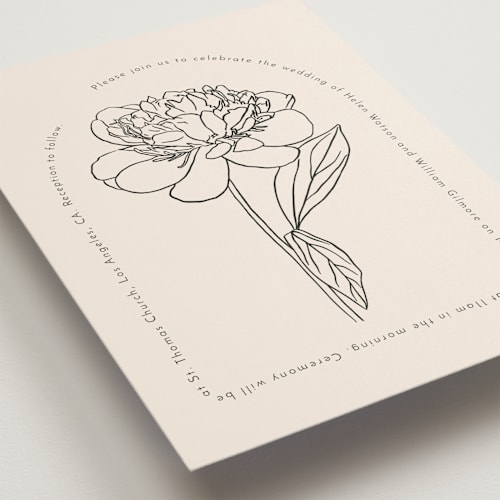 This is a buttercream wedding invitations with standard by Claudia Orengo called belle rose printing on signature in standard