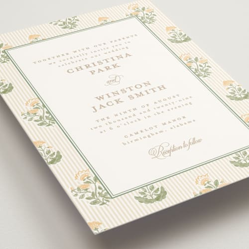 This is a garden wedding invitations with standard by Creo Study called patterned florals printing on signature in standard
