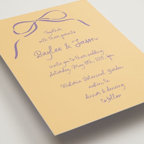 This is a honey wedding invitations with standard by Jelena Vuletic called inkwoven printing on signature in standard