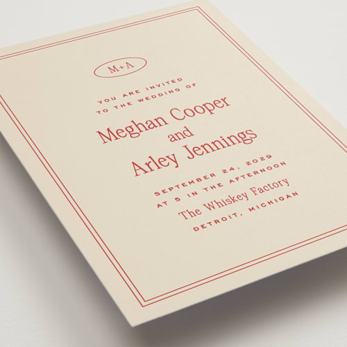 This is a cherry wedding invitations with standard by Ellen Schlegelmilch called cherry printing on signature in standard