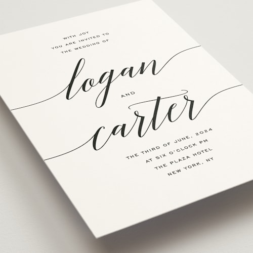 This is a tuxedo wedding invitations with standard by Design Lotus called someone like you printing on signature in standard