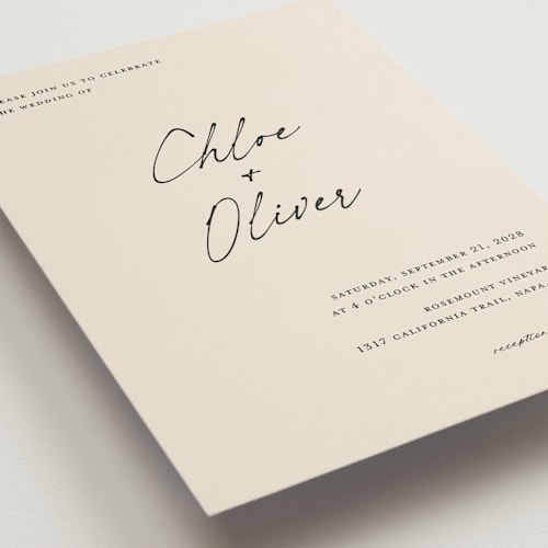 This is a antique silk wedding invitations with standard by Pippa Shaw called modern classic printing on signature in standard