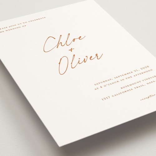 This is a spritz wedding invitations with standard by Pippa Shaw called modern classic printing on signature in standard