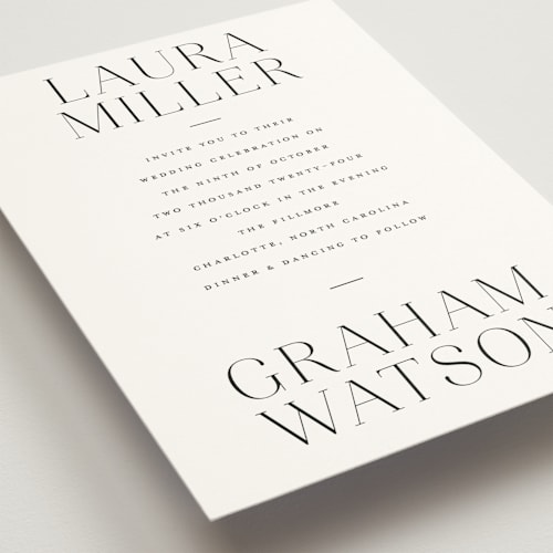 This is a pearl wedding invitations with standard by Alethia Frye called conjoin printing on signature in standard