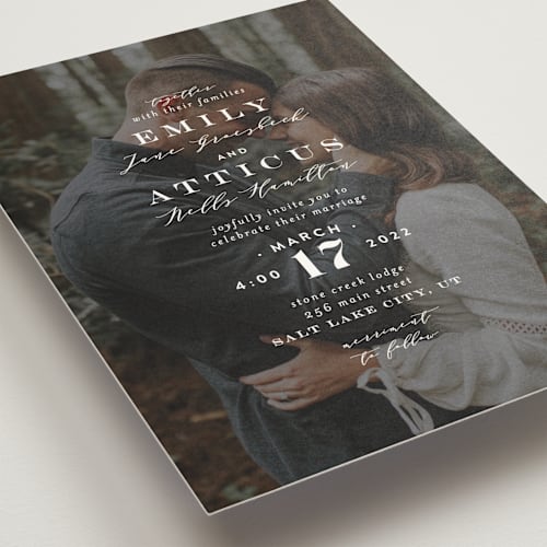 This is a diamond wedding invitations with standard by Amy Payne called picture perfect printing on signature in standard