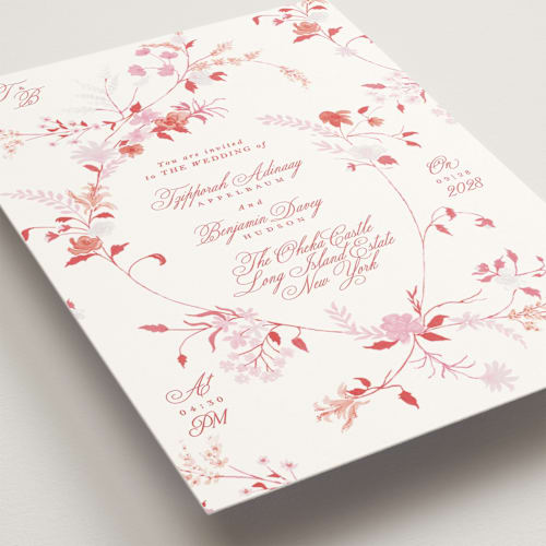 This is a vegas mint wedding invitations with standard by Phrosné Barwood called whimsey floral printing on signature in standard