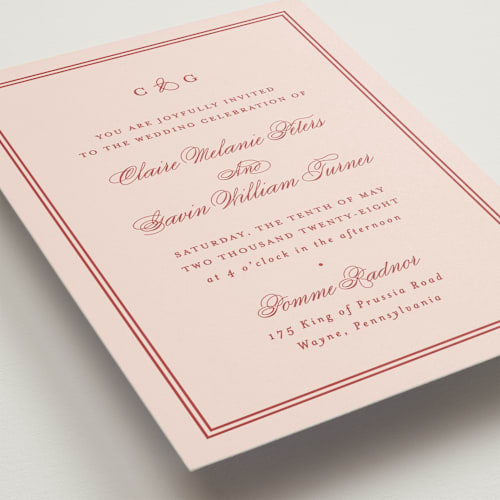 This is a sunset wedding invitations with standard by Carolyn MacLaren called timeless together printing on signature in standard