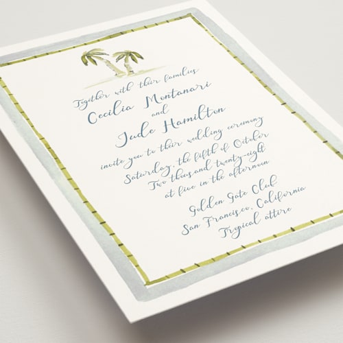 This is a cloud wedding invitations with standard by Pati Cascino called alento printing on signature in standard