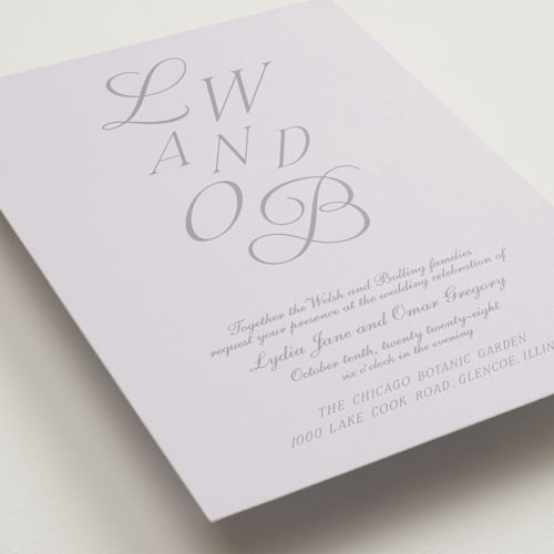 This is a plum swirl wedding invitations with standard by Baumbirdy called luxe printing on signature in standard