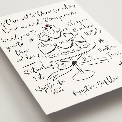 This is a ice wedding invitations with standard by Helena Vitto called modern love printing on signature in standard