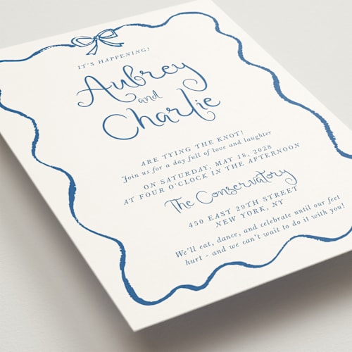 This is a sea breeze wedding invitations with standard by Cass Loh called quirky fun printing on signature in standard