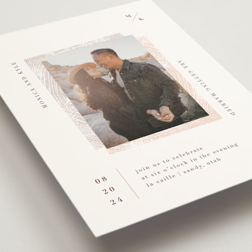 This is a blossom wedding invitations with standard by Robin Ott called engrained printing on triplethick in standard