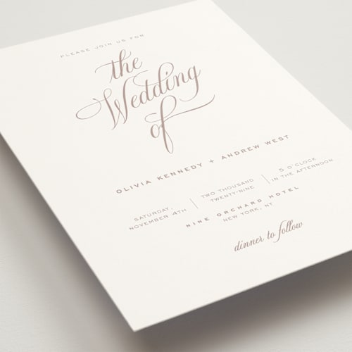 This is a oyster wedding invitations with standard by Eric Clegg called modern romance printing on signature in standard