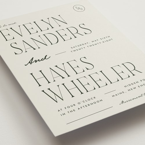 This is a forest wedding invitations with standard by Blustery August called hayes printing on signature in standard
