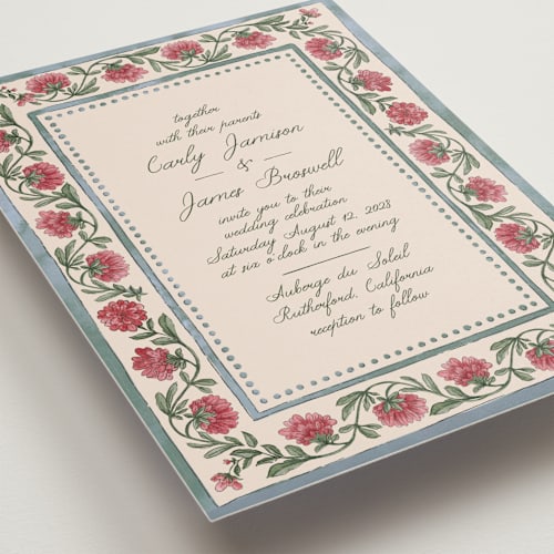 This is a berry wedding invitations with standard by Chris Griffith called wedding tapestry printing on signature in standard
