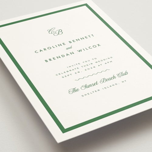 This is a clover wedding invitations with standard by Kelly Schmidt called coast printing on signature in standard