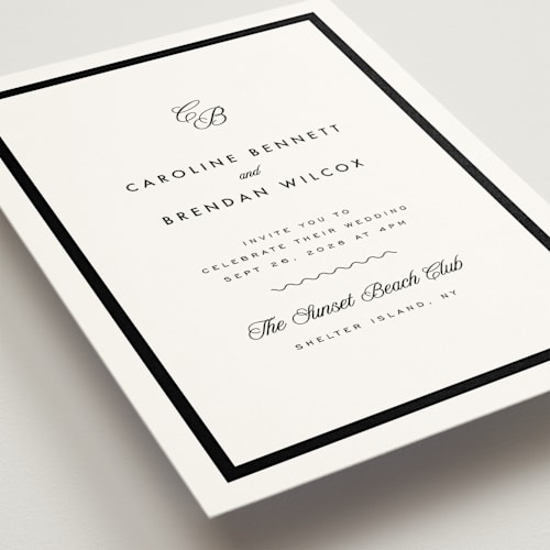 This is a classic wedding invitations with standard by Kelly Schmidt called coast printing on signature in standard
