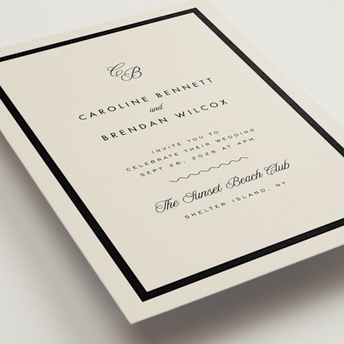 This is a linen wedding invitations with standard by Kelly Schmidt called coast printing on signature in standard