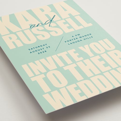 This is a poster wedding invitations with standard by Stacey Day called typographical poster printing on signature in standard