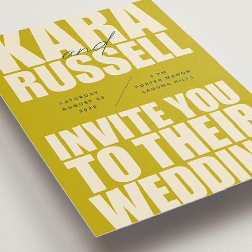 This is a mojito wedding invitations with standard by Stacey Day called typographical poster printing on signature in standard