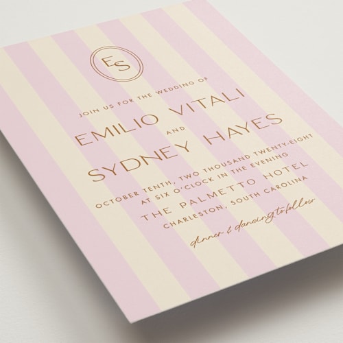 This is a cherry blossom wedding invitations with standard by Ellen Schlegelmilch called palmetto printing on signature in standard