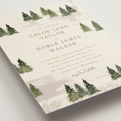 This is a cream wedding invitations with standard by Alethea and Ruth called into the forest printing on signature in standard