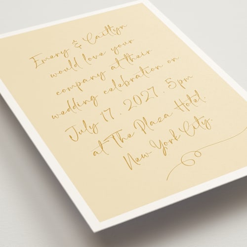 This is a honey wedding invitations with standard by Adelyn T. called ink scribble printing on signature in standard