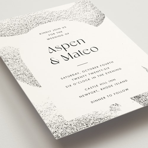 This is a ink wedding invitations with standard by Blustery August called forever printing on signature in standard