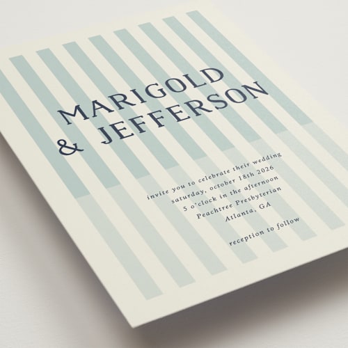 This is a juniper wedding invitations with standard by Kelly Watkins called stripes printing on signature in standard