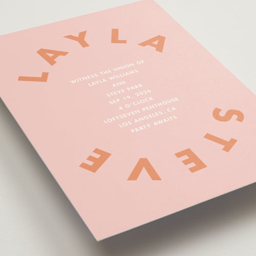 This is a candy wedding invitations with standard by Catherine Culvenor called bubblegum printing on signature in standard